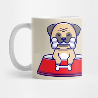 Cute Pug Eat Bone Mug